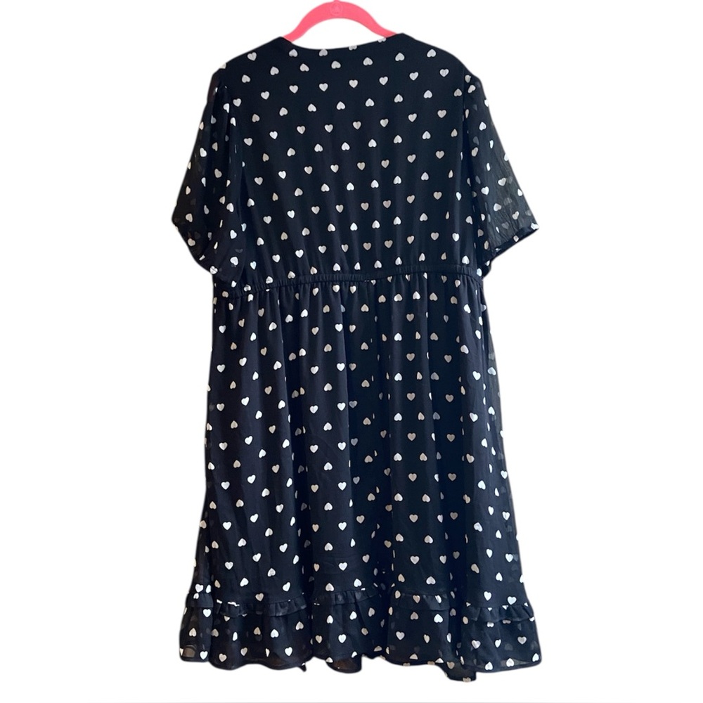 Gothic Heart Print Chiffon Dress Plus Size 1 Dark Romantic Knee Length - Picture 4 of 5